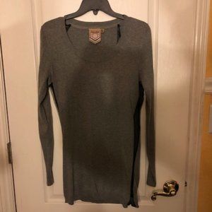 Forever 21 Gray Lightweight Sweater w/ Black Mesh